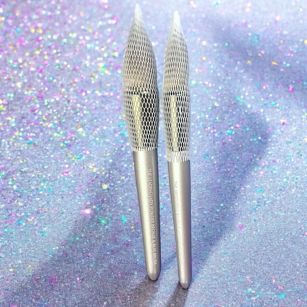 Belle En Argent Bronze & Buff Brush Duo - 2 brush set - MSRP $62 NWOB